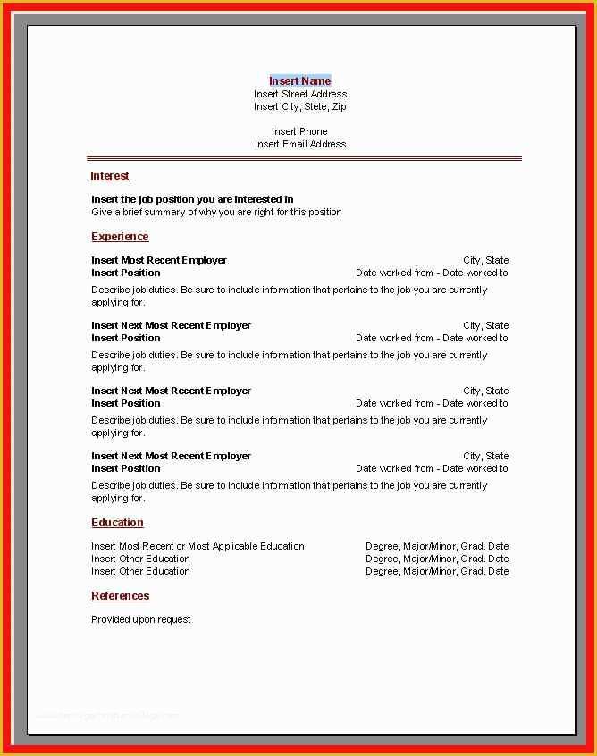Free Resume Templates with Photo Of Resume Template Microsoft