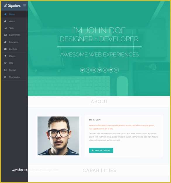 Free Resume Website Templates Download Of 41 HTML5 Resume Templates Free Samples Examples format