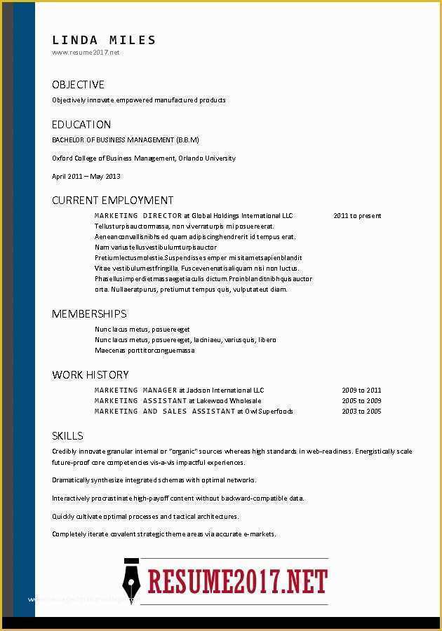 Free Resume Word Templates 2017 Of Free Resume Templates 2017