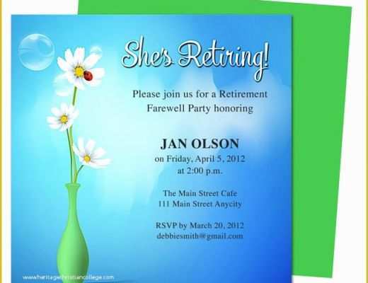 Free Retirement Flyer Template Word Of 1000 Images About Printable Retirement Party Invitations