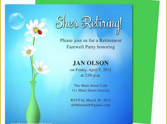 Free Retirement Flyer Template Word Of 1000 Images About Printable Retirement Party Invitations