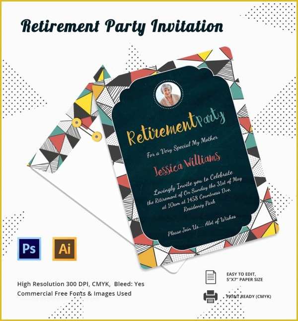 Free Retirement Flyer Template Word Of 17 Retirement Party Invitations Psd Ai Word Pages