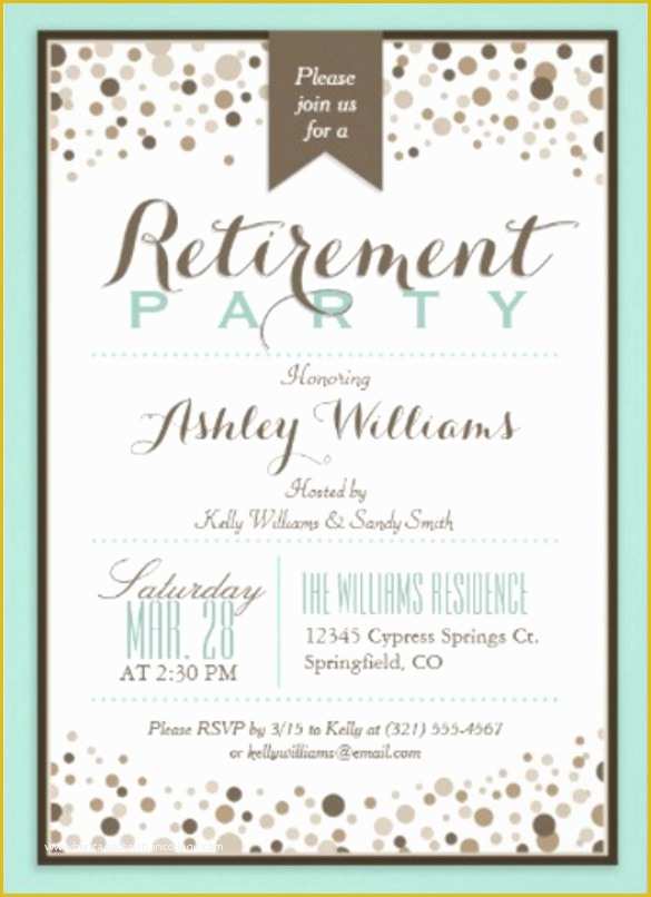 Free Retirement Flyer Template Word Of 30 Retirement Invitation Templates Psd Ai Word