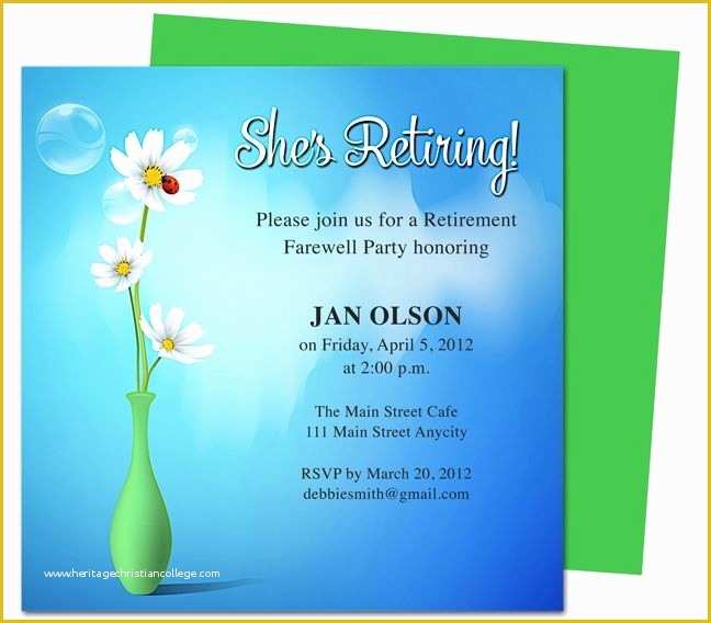 Free Retirement Flyer Template Word Of Free Retirement Invitation Templates