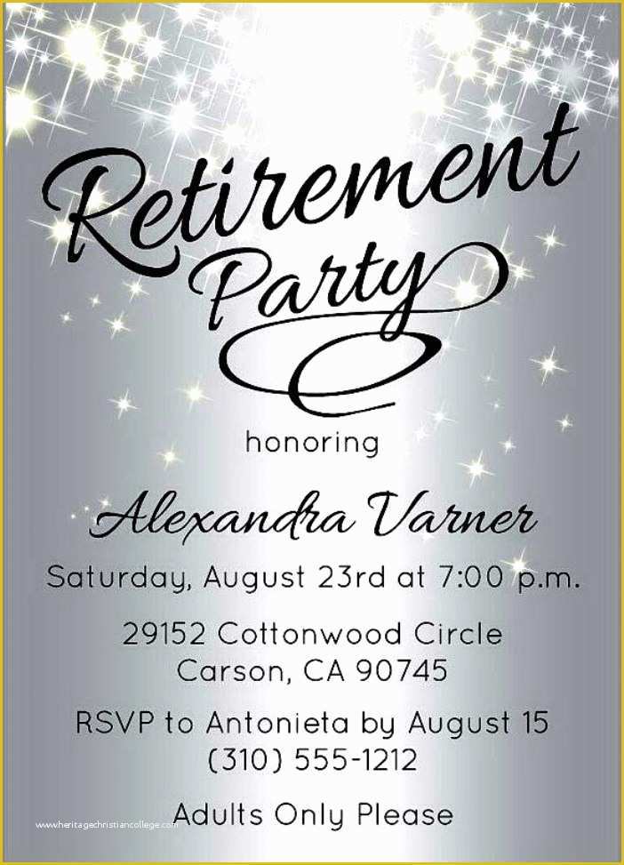 Free Retirement Flyer Template Word Of Retirement Invitations Samples Free Retirement Party