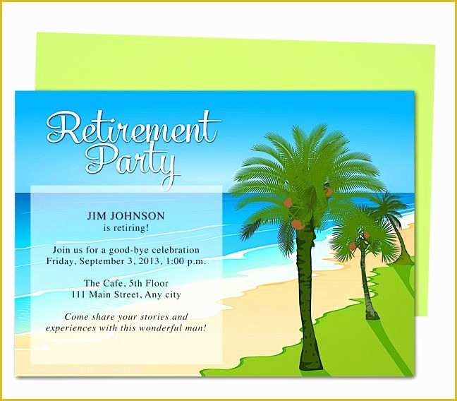 Free Retirement Flyer Template Word Of Tropical Oasis Retirement Party Invitation Templates Use