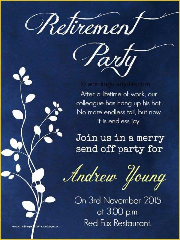 Free Retirement Party Invitation Flyer Templates Of Nice Retirement Party Invitation Wording