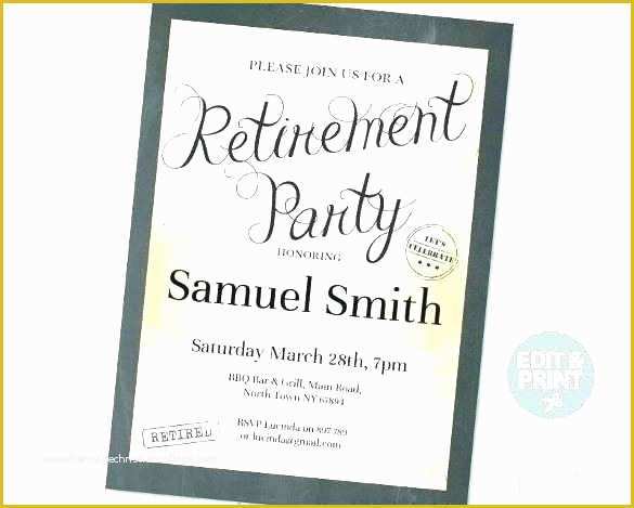 Free Retirement Party Invitation Templates for Word Of Free Invitation Templates for Word Birthday Party Template