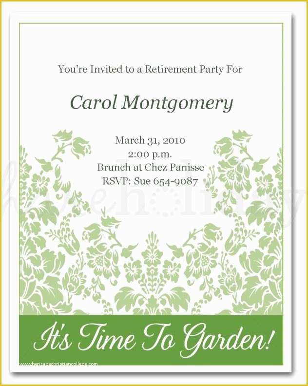 Free Retirement Party Invitation Templates for Word Of Retirement Invitation Template Word