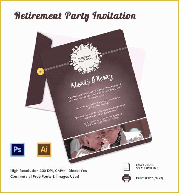 Free Retirement Party Invitation Templates for Word Of Retirement Party Invitation 7 Premium Download