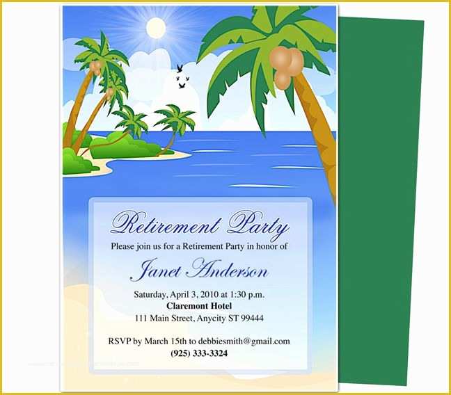 Free Retirement Party Invitation Templates for Word Of Retirement Templates Paradise Retirement Party