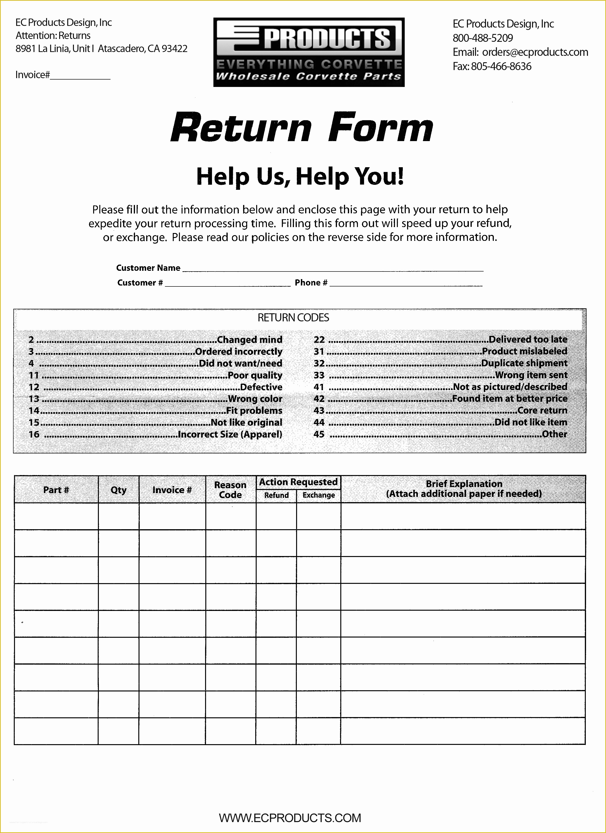 Free Return Authorization form Template Of 7 Best S Of Return Goods form Free Return Goods
