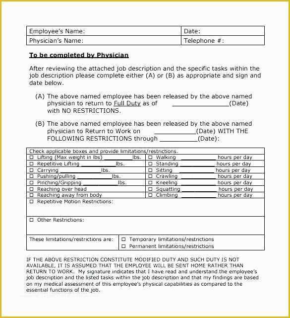 Free Return Authorization form Template Of Free Return to Work form Template Employee Leave Request