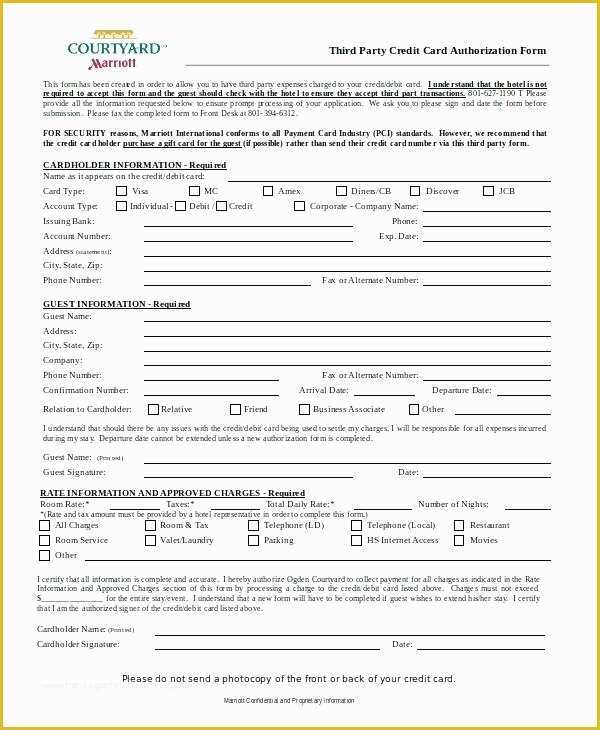 Free Return Authorization form Template Of Generic Credit Card Authorization form Template Pdf Free