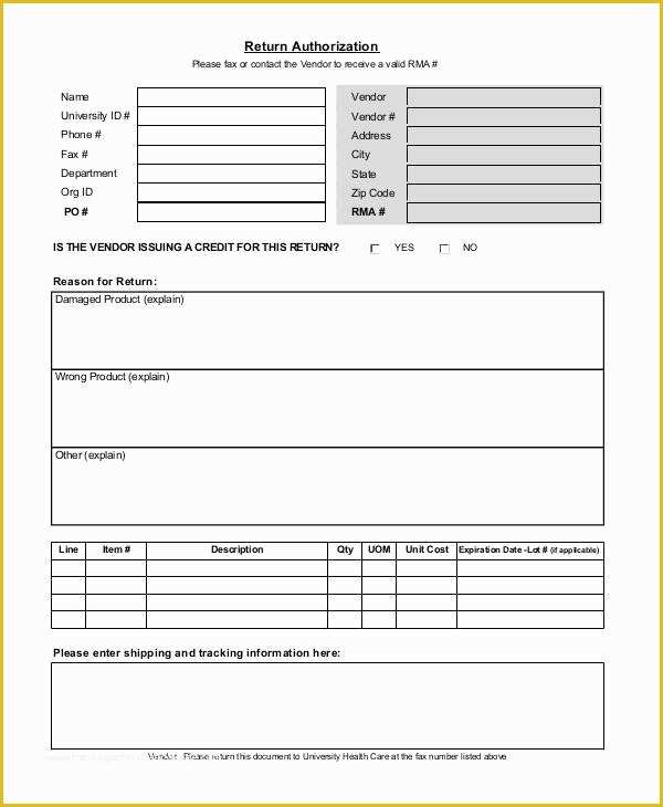 Free Return Authorization form Template Of Return Authorization form Sample Ten Reasons why You