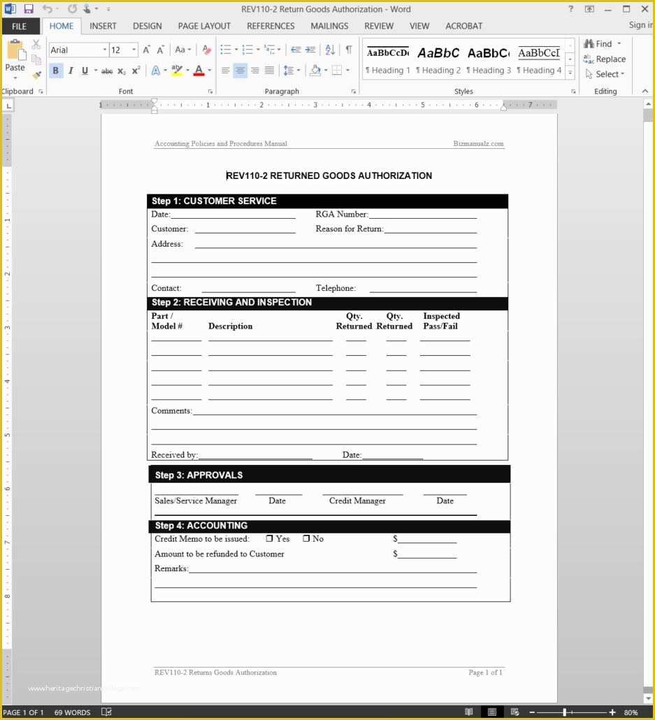 Free Return Authorization form Template Of Return Goods Authorization Approval Template