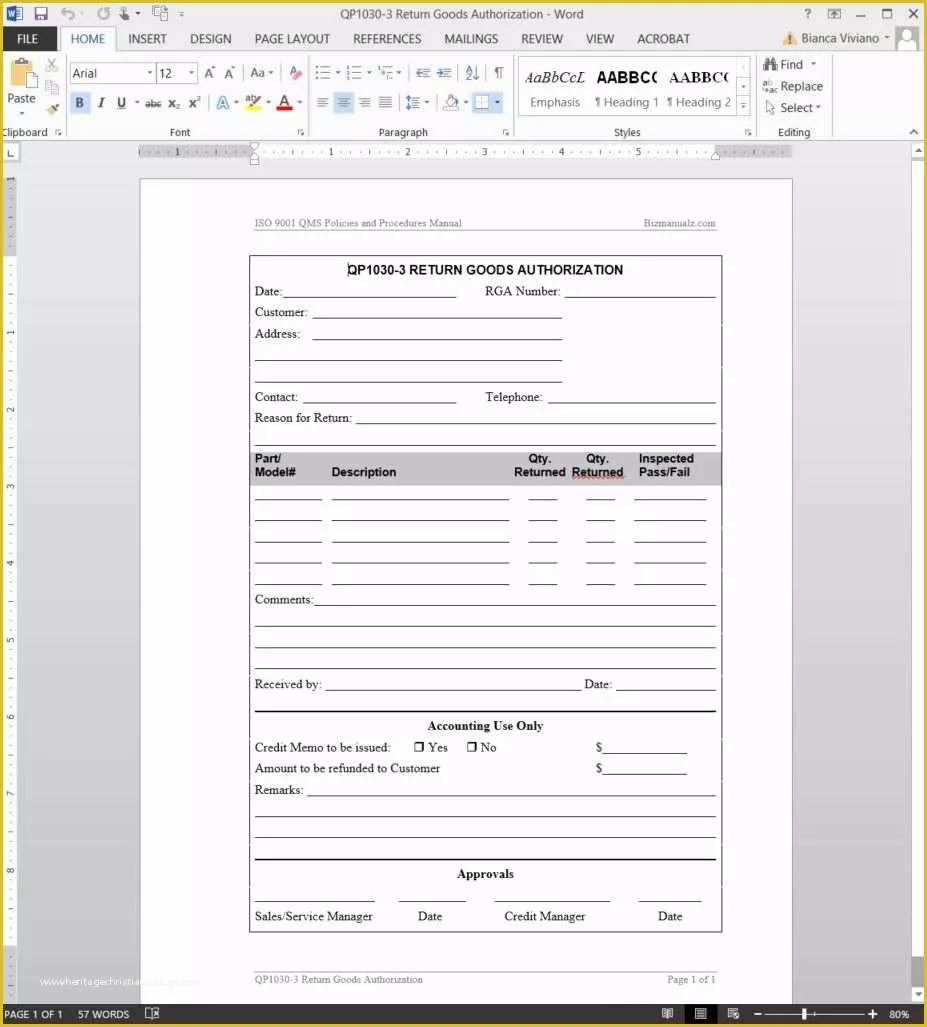 46 Free Return Authorization form Template