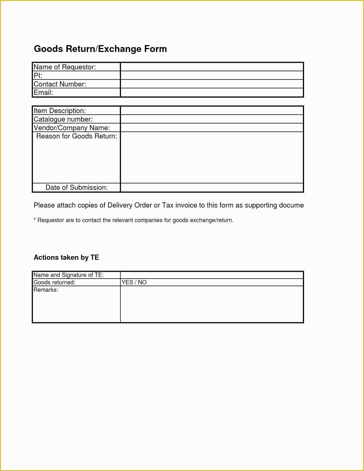 Free Return Authorization form Template Of Return Merchandise Authorization form Template