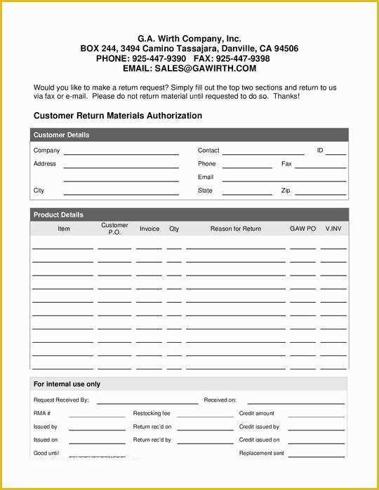 Free Return Authorization form Template Of Rma form Template Free Archives Hashtag Bg