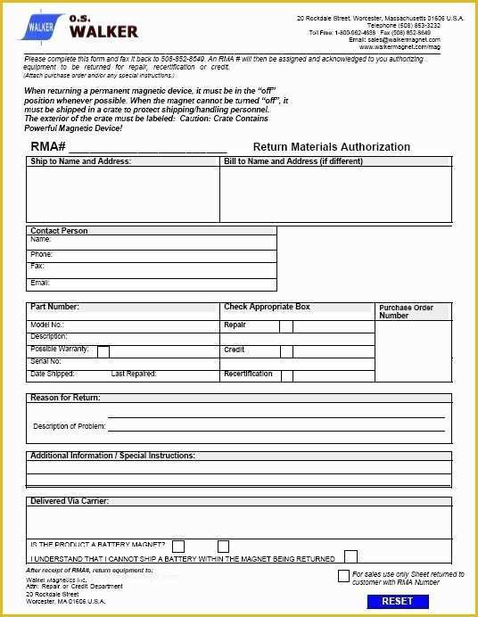 Free Return Authorization form Template Of Rma form Template Rma form Template Zoroblaszczakco