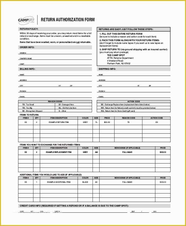 Free Return Authorization form Template Of Sample Authorization forms 16 Free Documents In Word Pdf