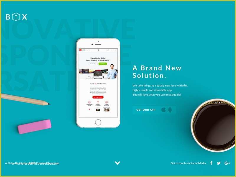 Free Revolution Slider Templates Of Sleek App Landing Page by themepunch Dribbble