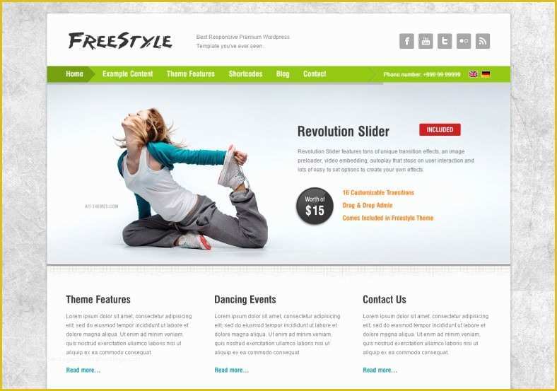 Free Revolution Slider Templates Of Yoga Studio Wordpress Website Templates & themes