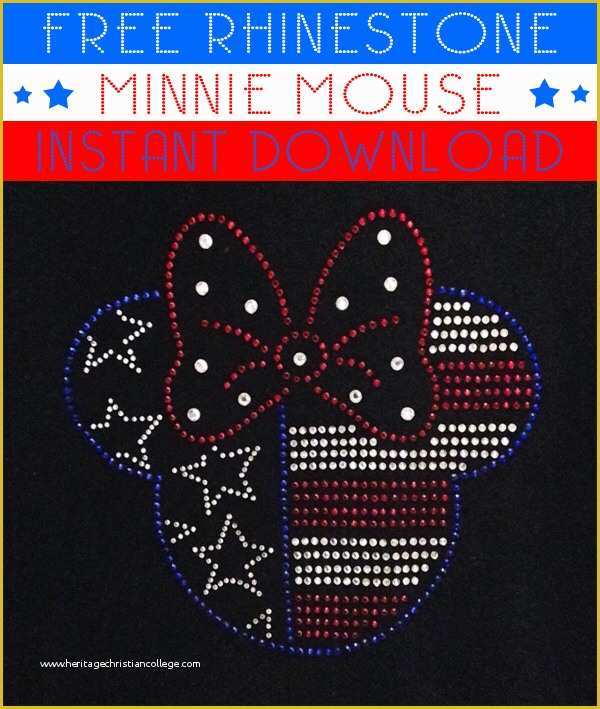 Free Rhinestone Templates for Silhouette Of Free Minnie Mouse American Flag Rhinestone Template