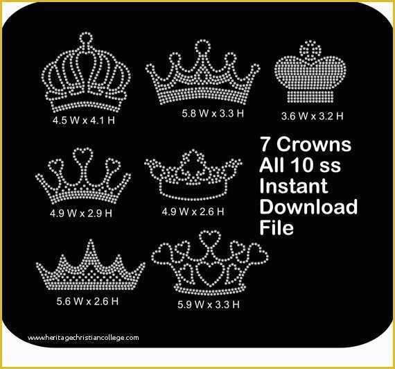 Free Rhinestone Templates for Silhouette Of Rhinestone Crown Template Bling Crown Template Rhinestone