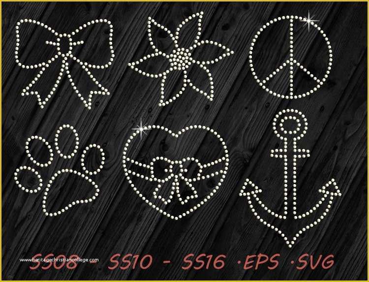 Free Rhinestone Templates for Silhouette Of Rhinestone Design Elements Svg Eps Digital Template