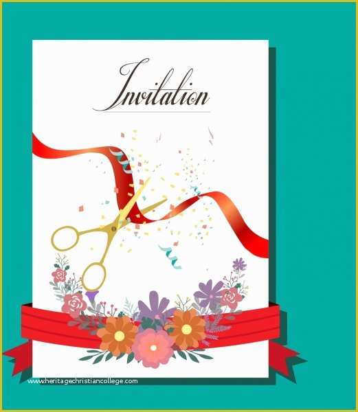 Free Ribbon Cutting Template Of Invitation Card Cover Template Flowers Cutting Ribbon