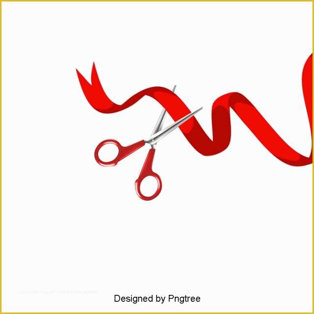 Free Ribbon Cutting Template Of Opening Ribbon Cutting Ceremony Vector Red Ribbon