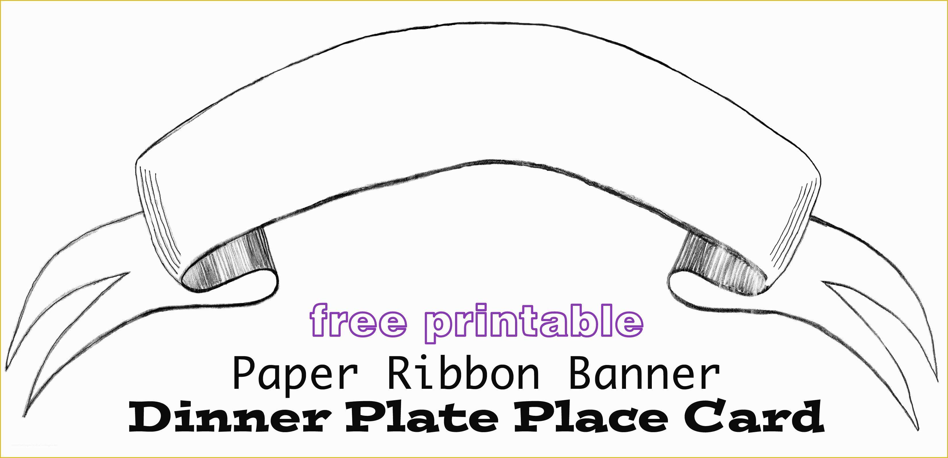 Free Ribbon Cutting Template Of Printable Paper Banner Dinner Plate Place Card