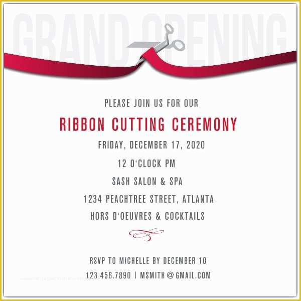 Free Ribbon Cutting Template Of Ribbon Cutting Corporate Invitations