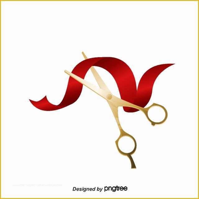 Free Ribbon Cutting Template Of Vector Ribbon Cutting Scissors Colored Ribbon Cut the