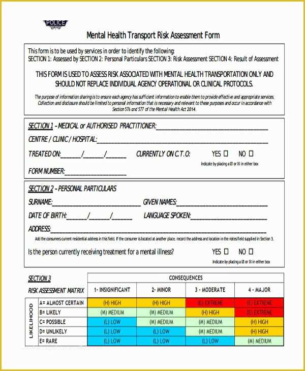 Free Risk assessment Template Of 19 Free Risk assessment forms