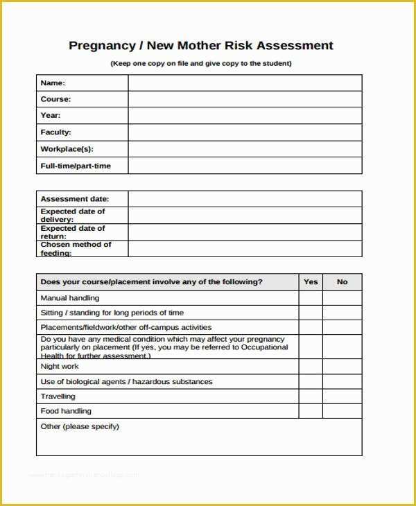 Free Risk Assessment Template Of 31 Risk Assessment Templates In Pdf