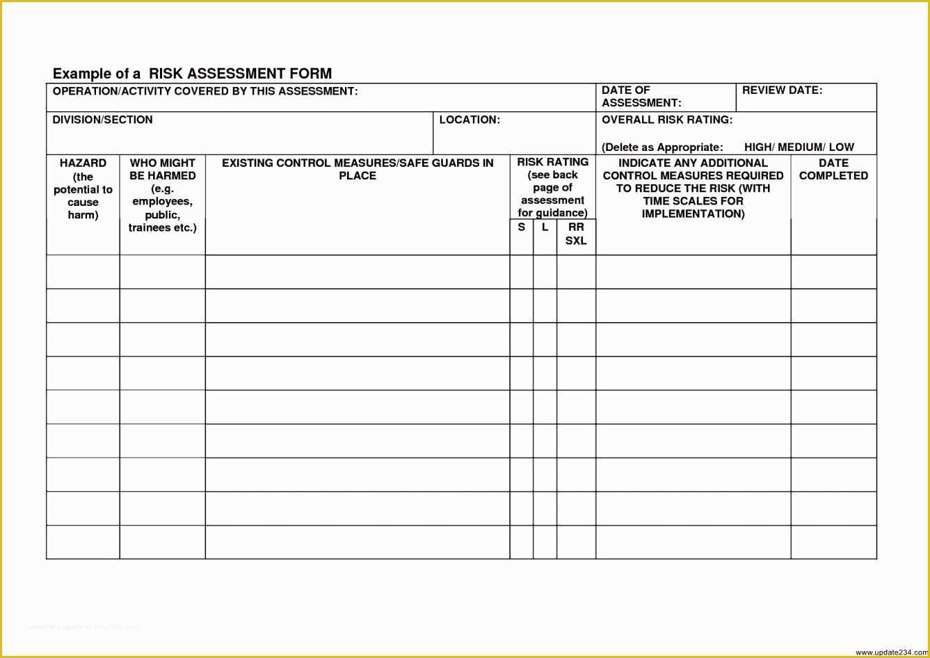 Free Risk assessment Template Of Risk assessment Sheets Templates Template Update234