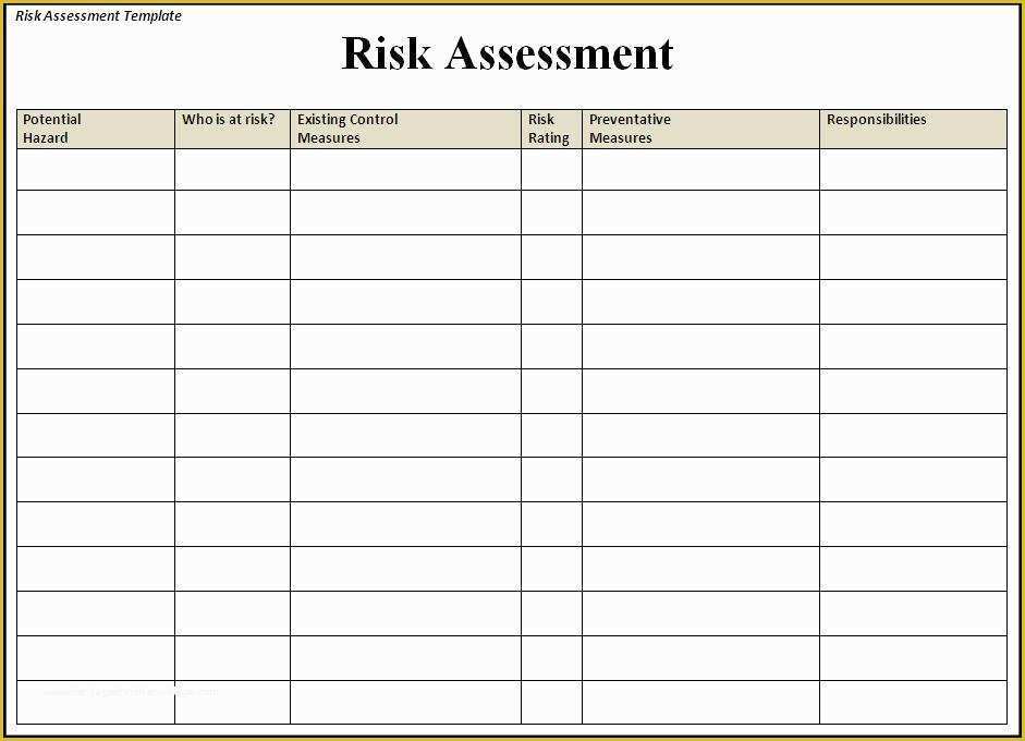 Free Risk assessment Template Of Risk assessment Template