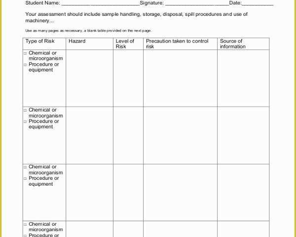 Free Risk assessment Template Of Sample Risk assessment form 18 Free Documents In Word Pdf