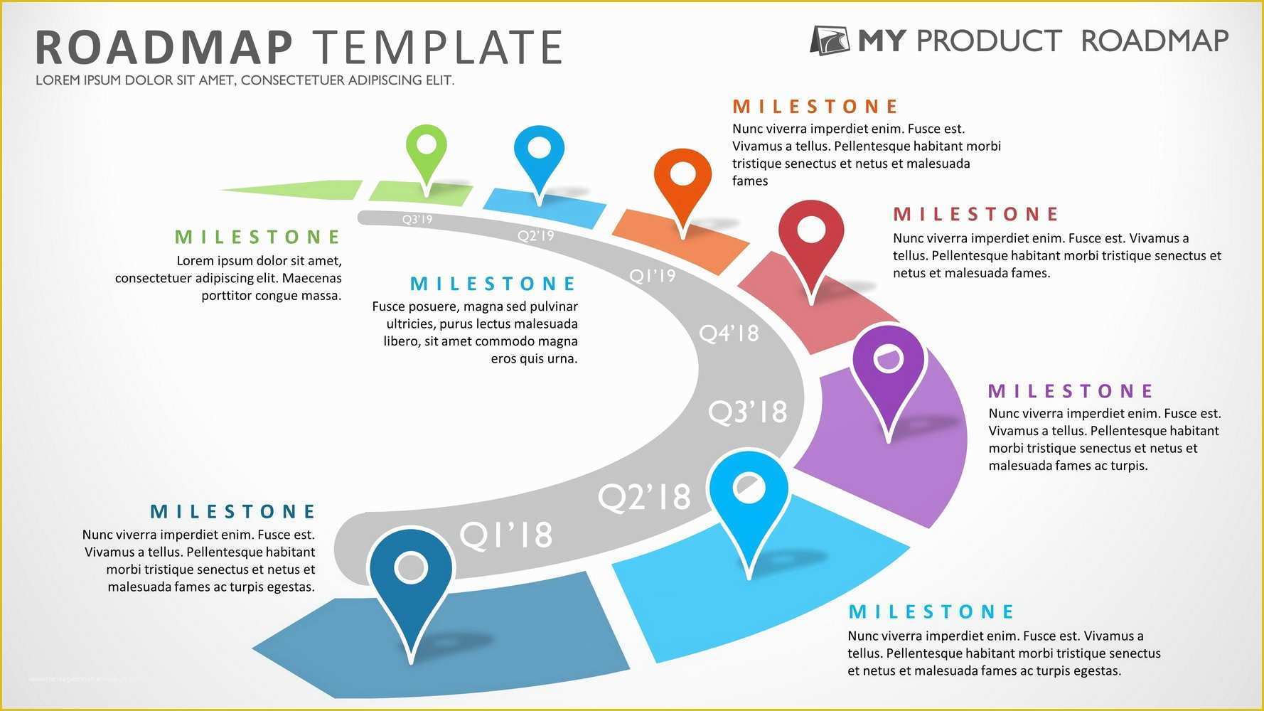 Free Roadmap Template Of Product Roadmap Powerpoint Template Templates
