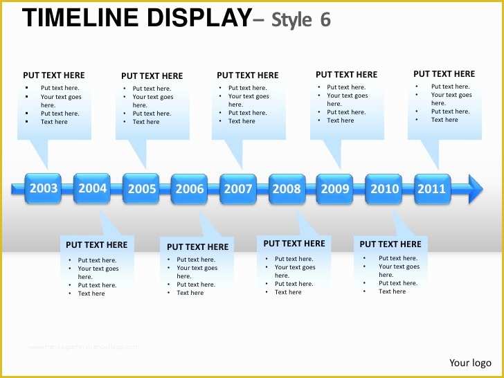 Free Roadmap Timeline Template Of Roadmap Timeline Display Style 6 Powerpoint Presentation