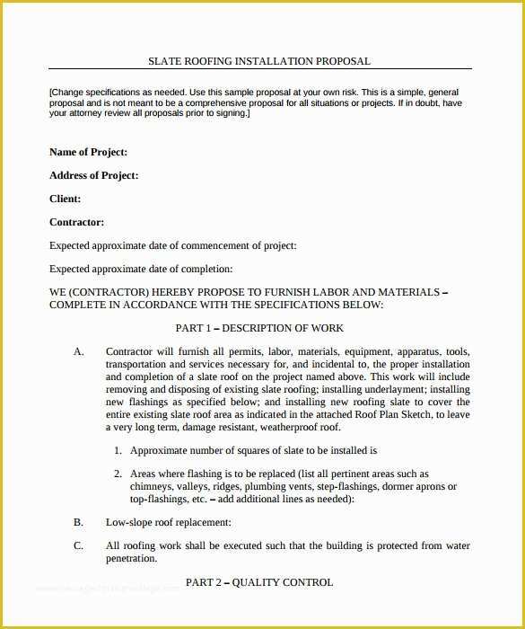 Free Roofing Contract Template Of Roofing Contract Template 9 Download Documents In Pdf