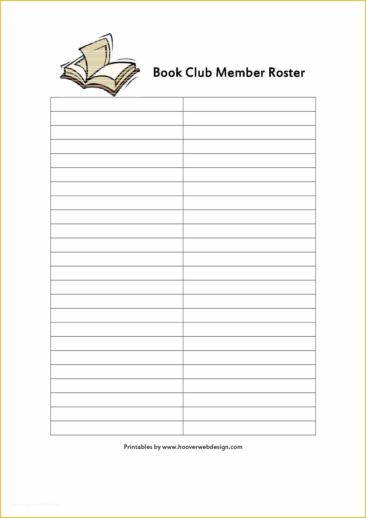 Free Roster Template Of 10 Best Of Blank attendance Club Member List