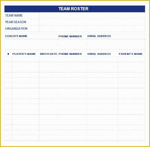Free Roster Template Of 10 Roster Templates Excel Exceltemplates Exceltemplates