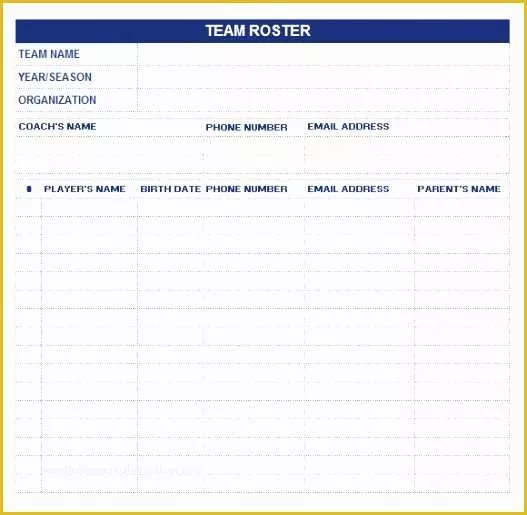 Free Roster Template Of 10 Roster Templates Excel Exceltemplates Exceltemplates