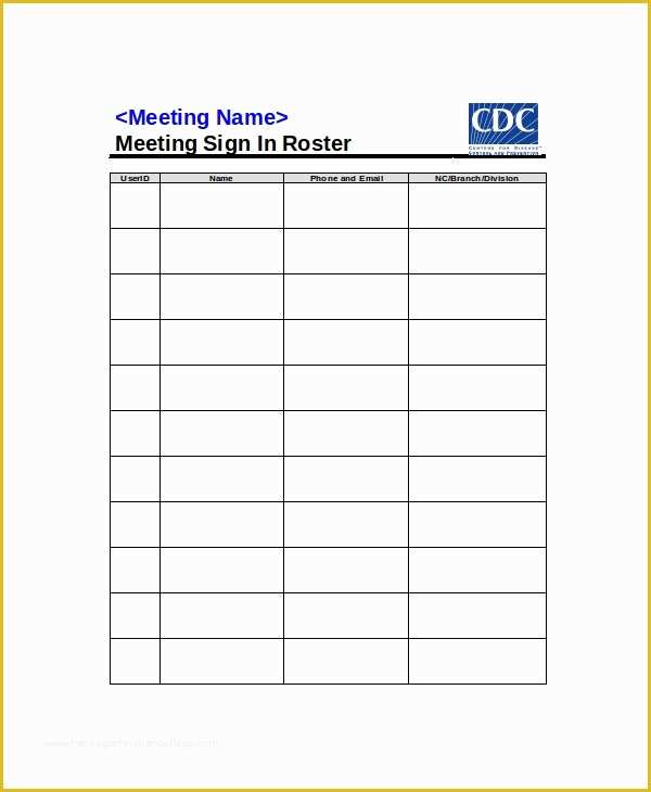 Free Roster Template Of attendance Roster Template 7 Free Word Pdf Documents