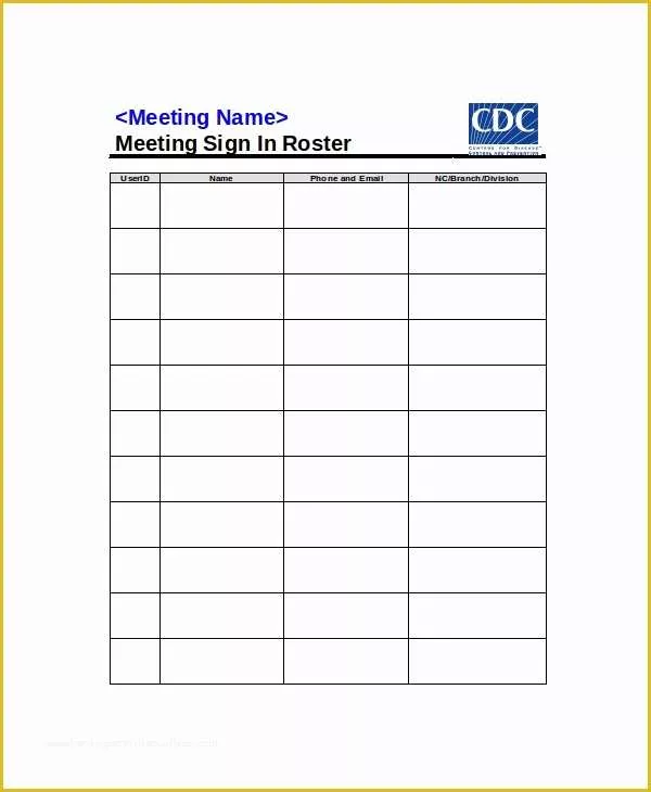 Free Roster Template Of attendance Roster Template 7 Free Word Pdf Documents