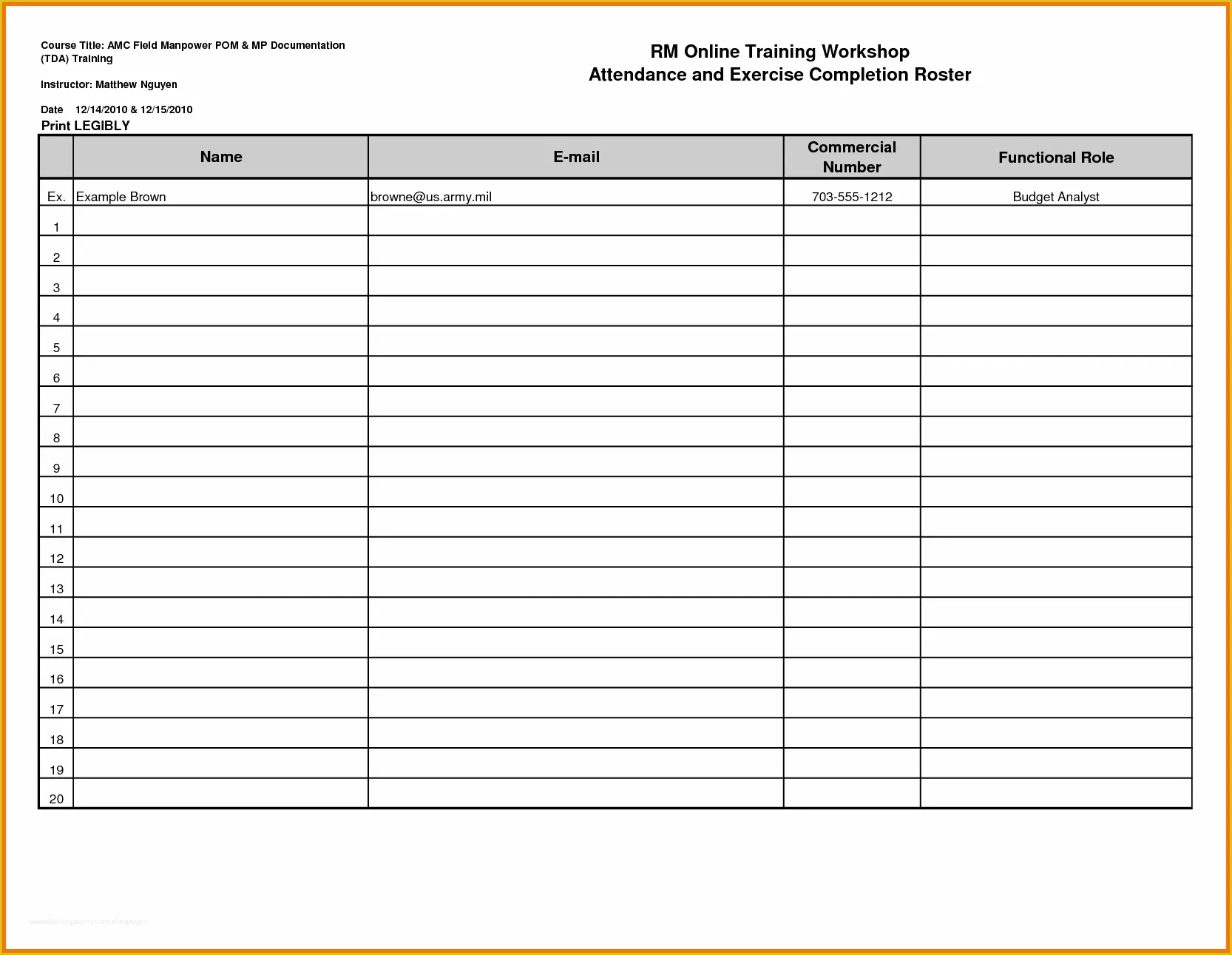 Free Roster Template Of Blank Roster Portablegasgrillweber