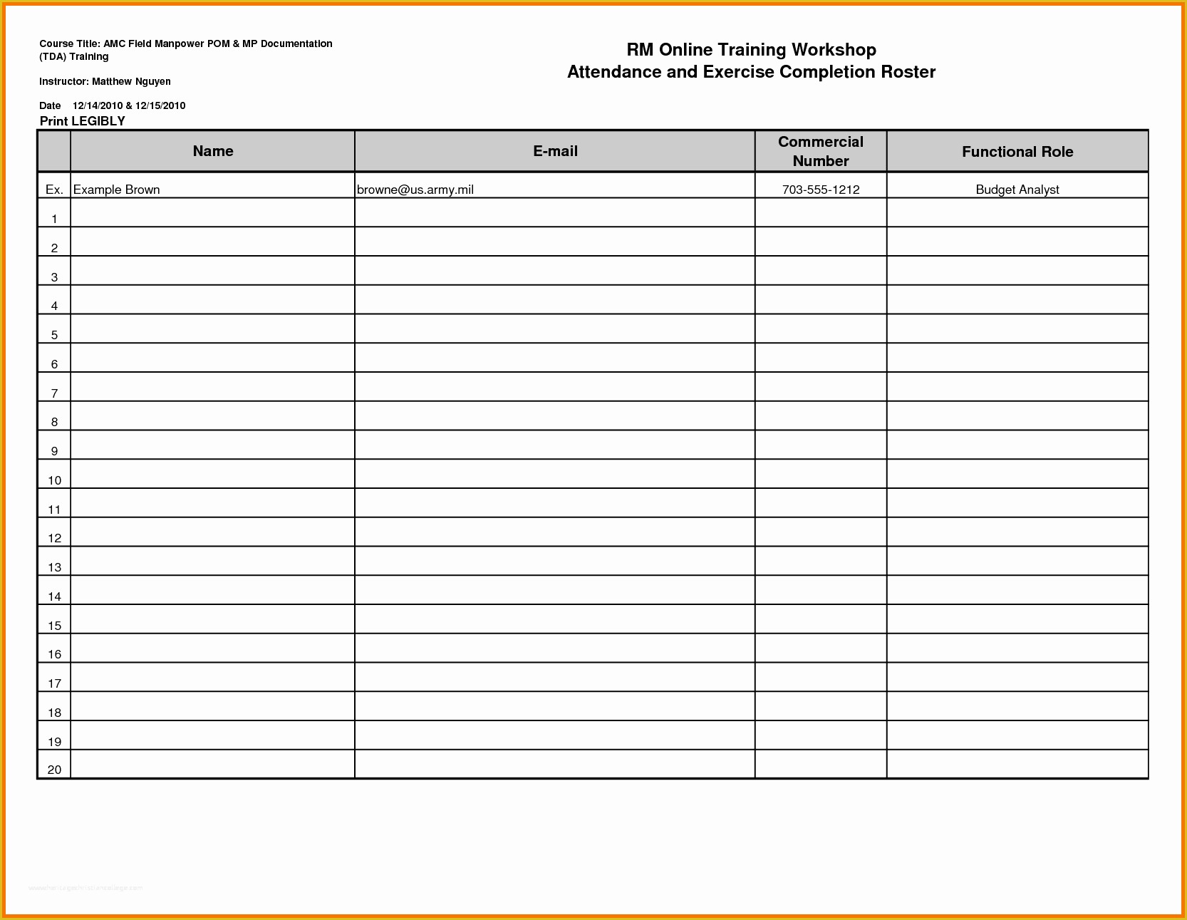 Free Roster Template Of Blank Roster Portablegasgrillweber